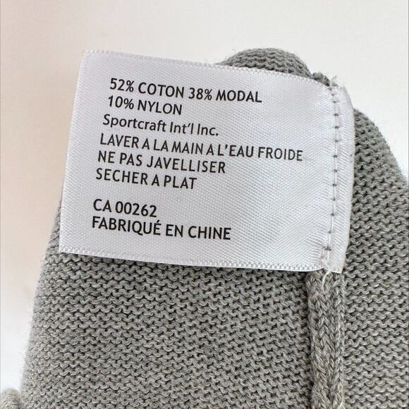 Sweater, Bylyse Spenard, sz XL, cotton blend, rhinestones, dove grey, crew neck - Picture 3 of 15